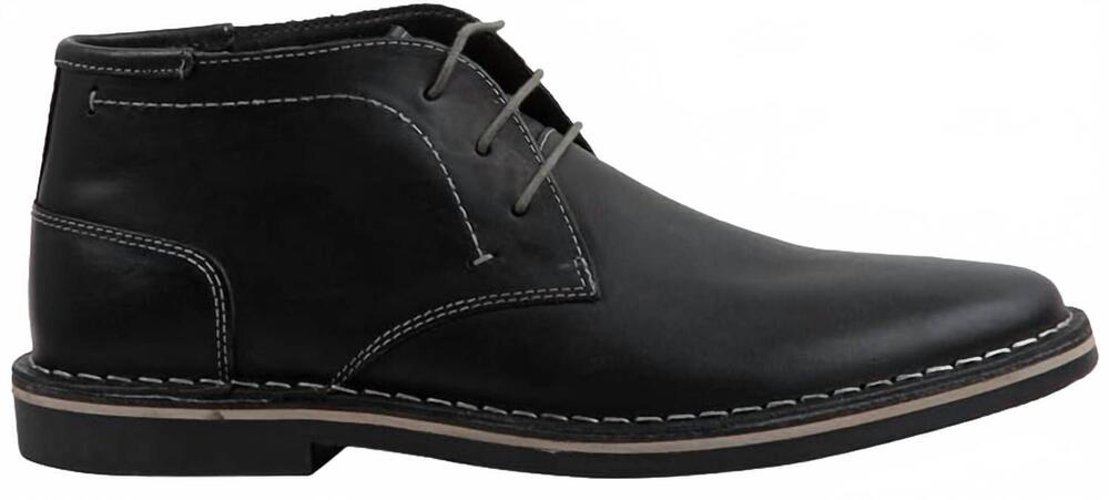 NEW STEVE MADDEN men's harken leather chukka boots in black